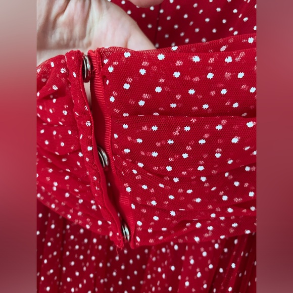 NWT Anna Sui Polka Dot red dress spaghetti strap size 8 medium small 6 - Picture 8 of 14